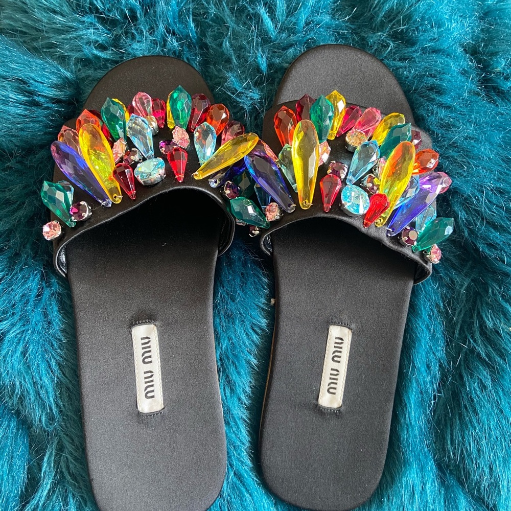 Miu Miu Embellished Slides